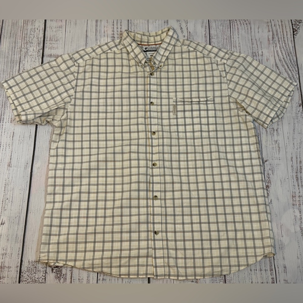 Columbia Sportswear 100% Cotton Men’s 2X Casual Plaid Button Down Casual Shirt